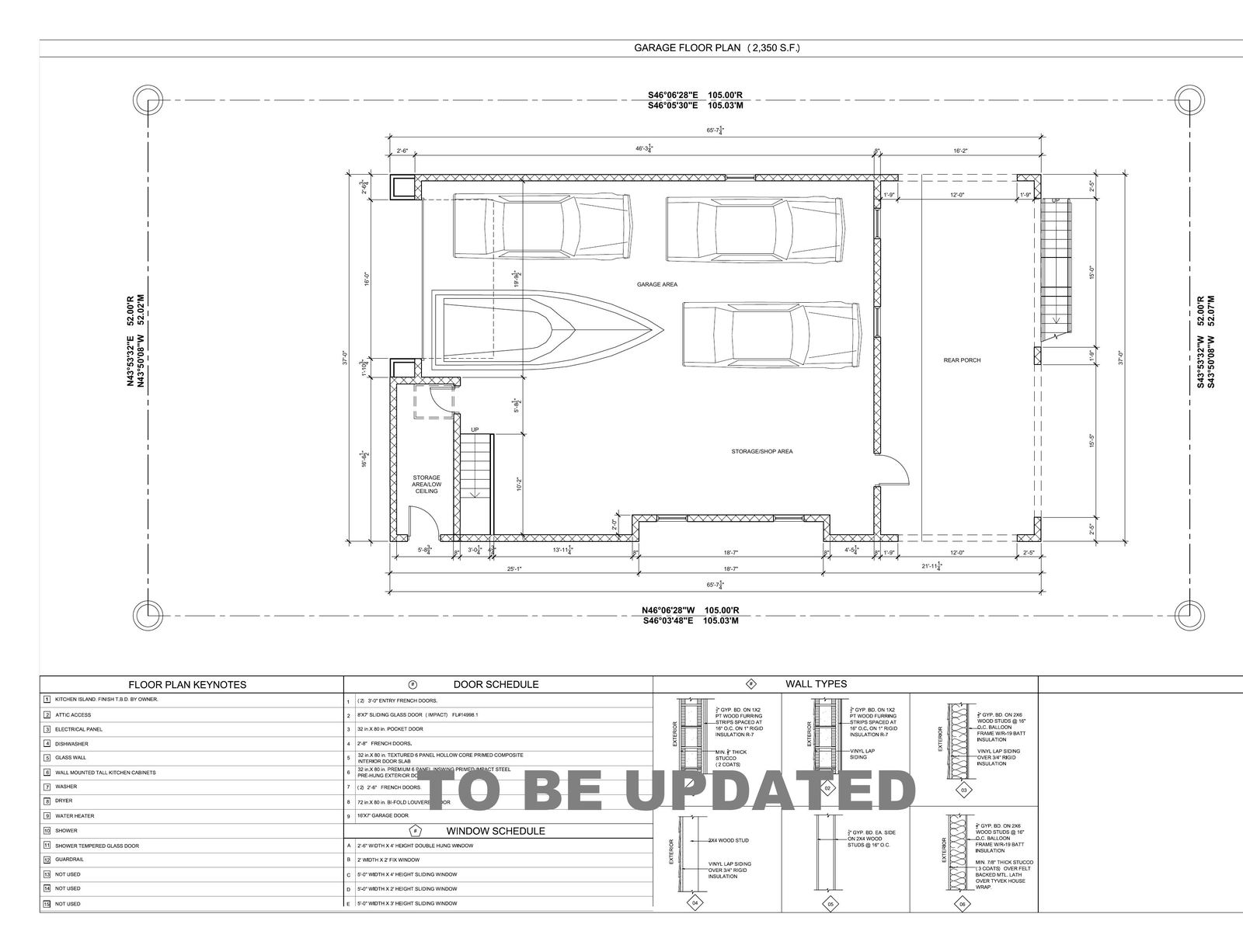 Two-story residence - garage floor plan
