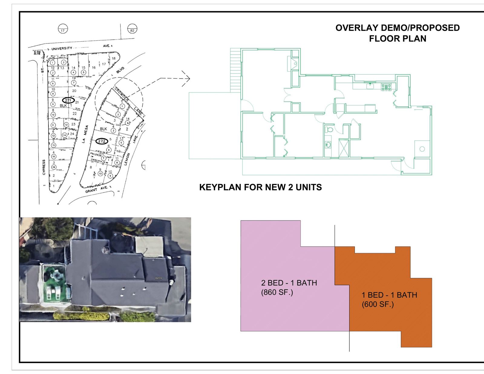 Two-unit conversion - keyplan and overlay
