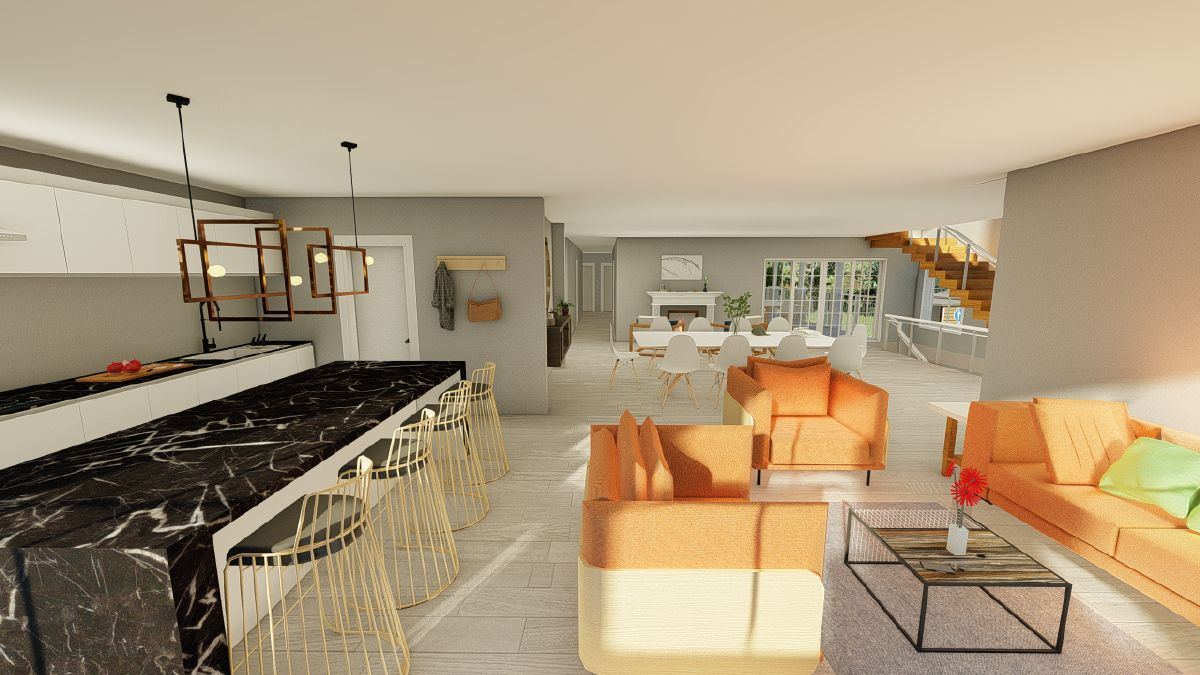 Interior - kitchen and island