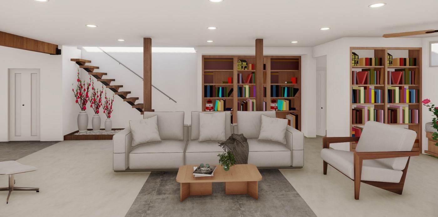 Interior - living and library