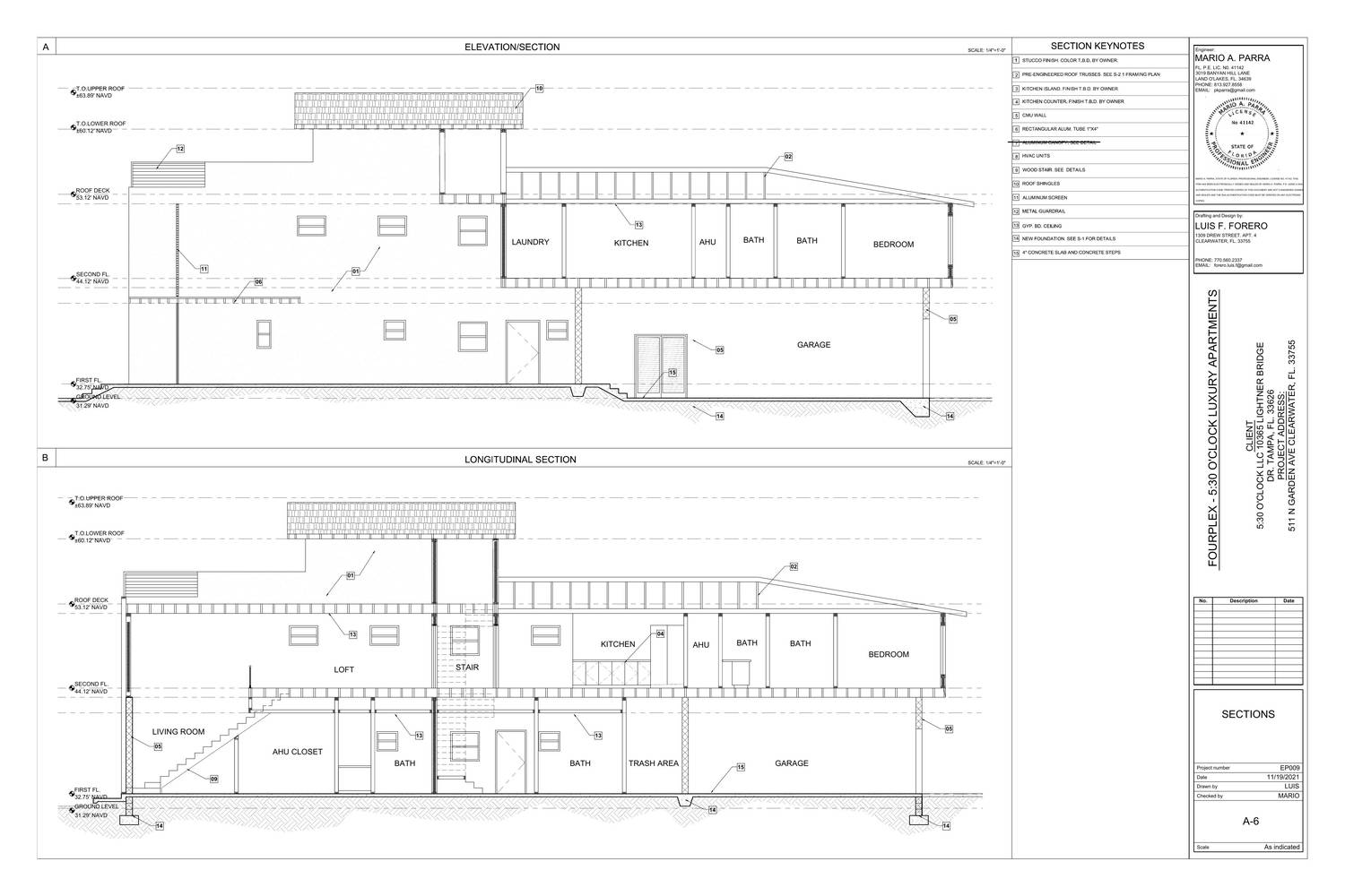 A-6 · Building sections