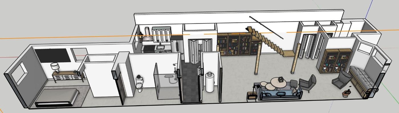 As-built 3D model — interior cutaway