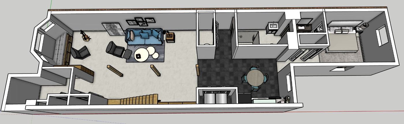 As-built 3D model — plan view