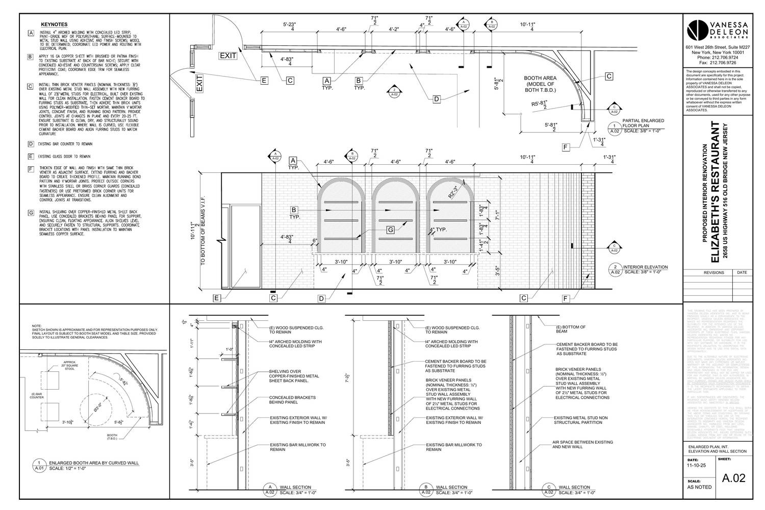 Restaurant renovation — wall sections